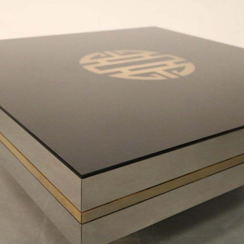 Square Uplighter Coffee Table In The Style Of Maria Sabot, Belgium 1970