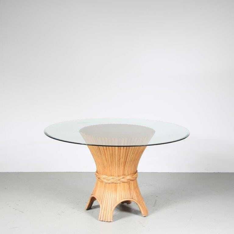 1970s Bamboo Dining Table By Mcguire USA photo vinterior