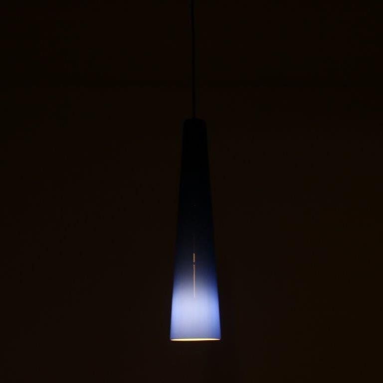 1960s Blue Glass Hanging Lamp By Vistosi, Italy photo vinterior