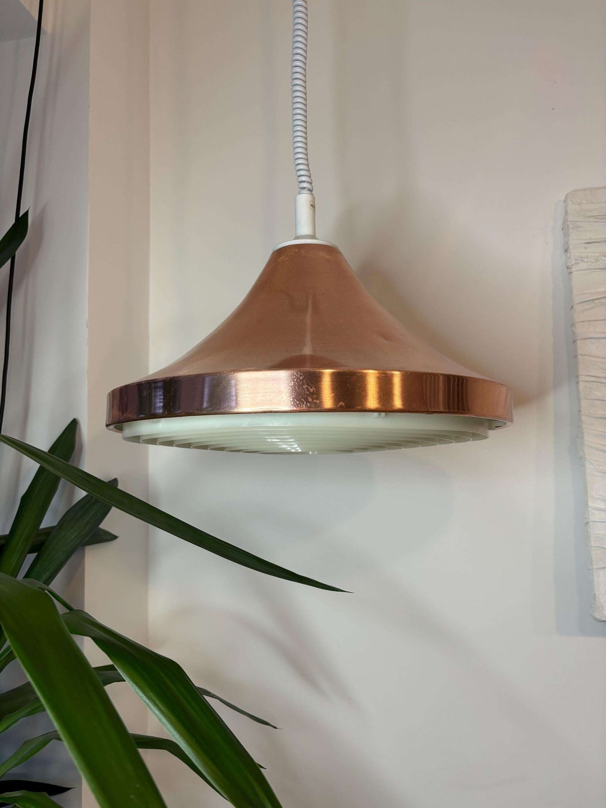 Danish Copper Pendant Light, 1970s