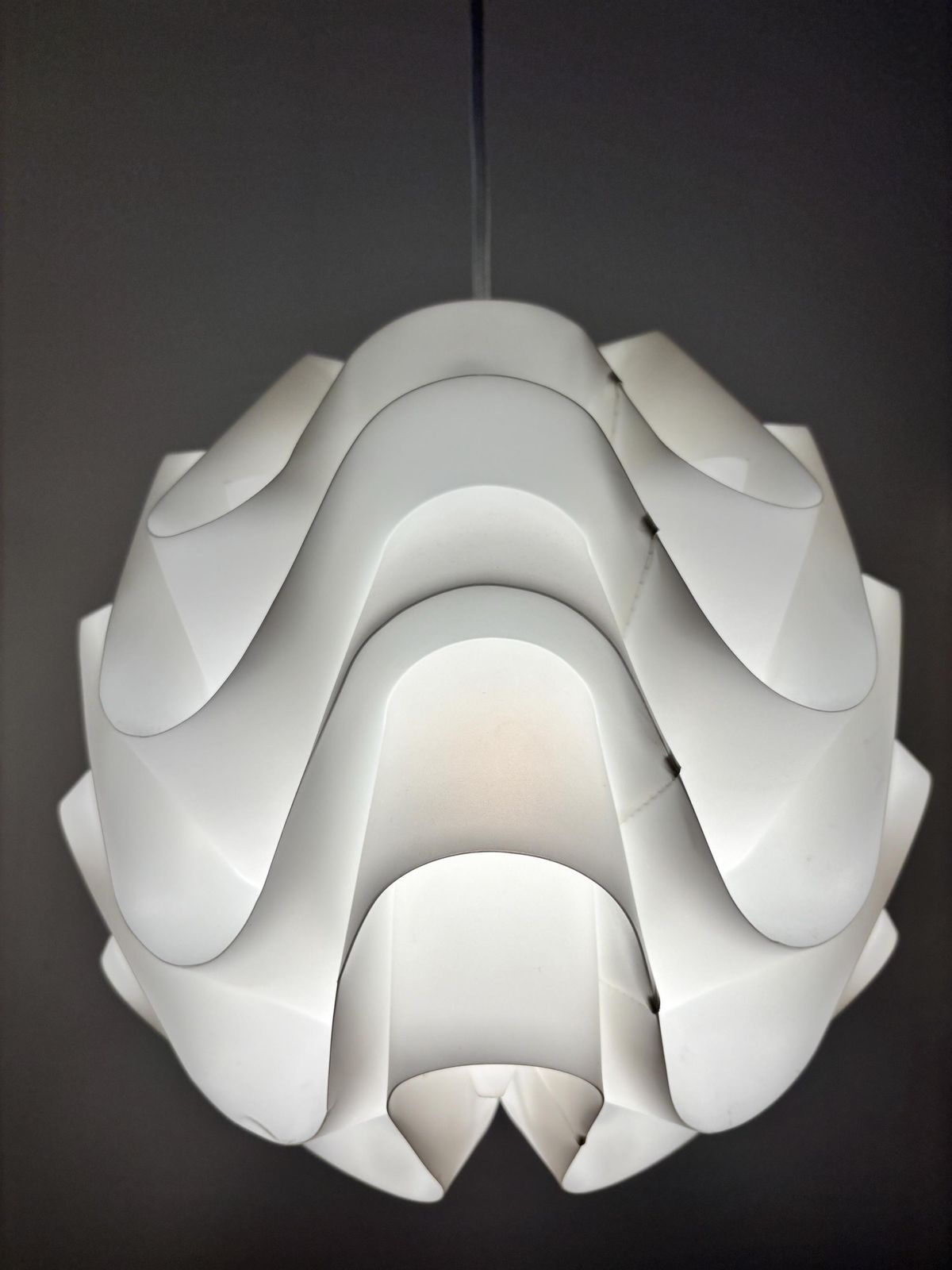 White Sinus Pendant Designed By Poul Christiansen For Le Klint Denmark In 1971, Model 172 photo for sale