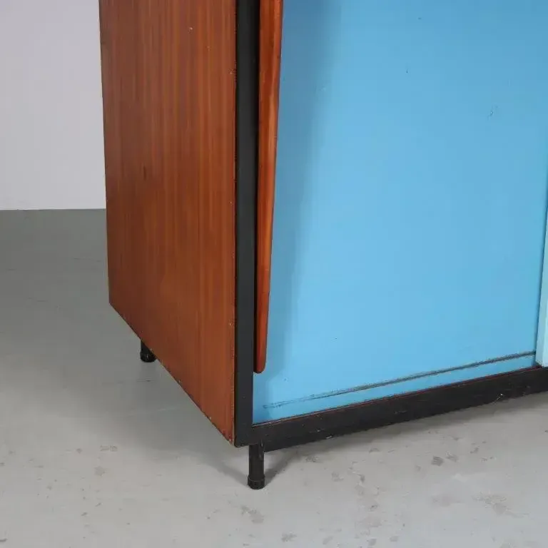 photo vintage Willy Van Der Meeren Large Wardrobe For Tubax, Belgium 1950
