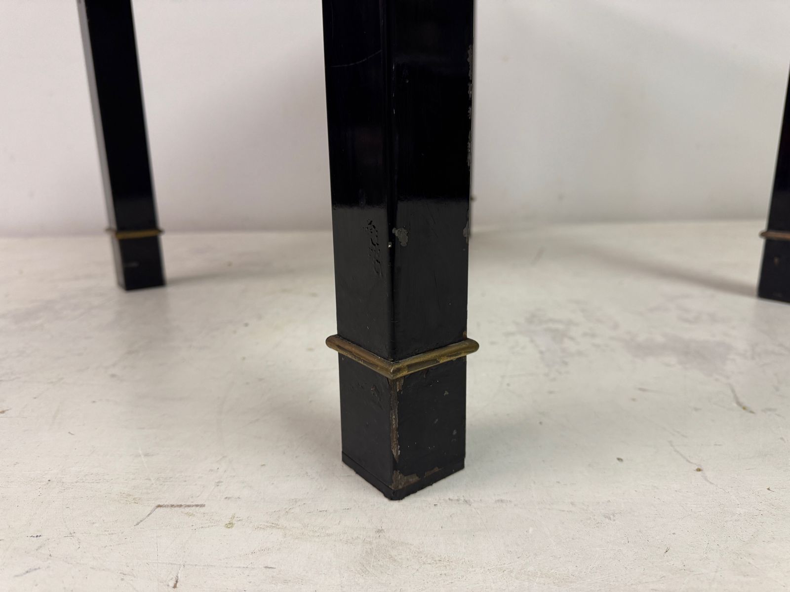 1970s Black And Brass Side Table With Greek Key Detail photo vinterior