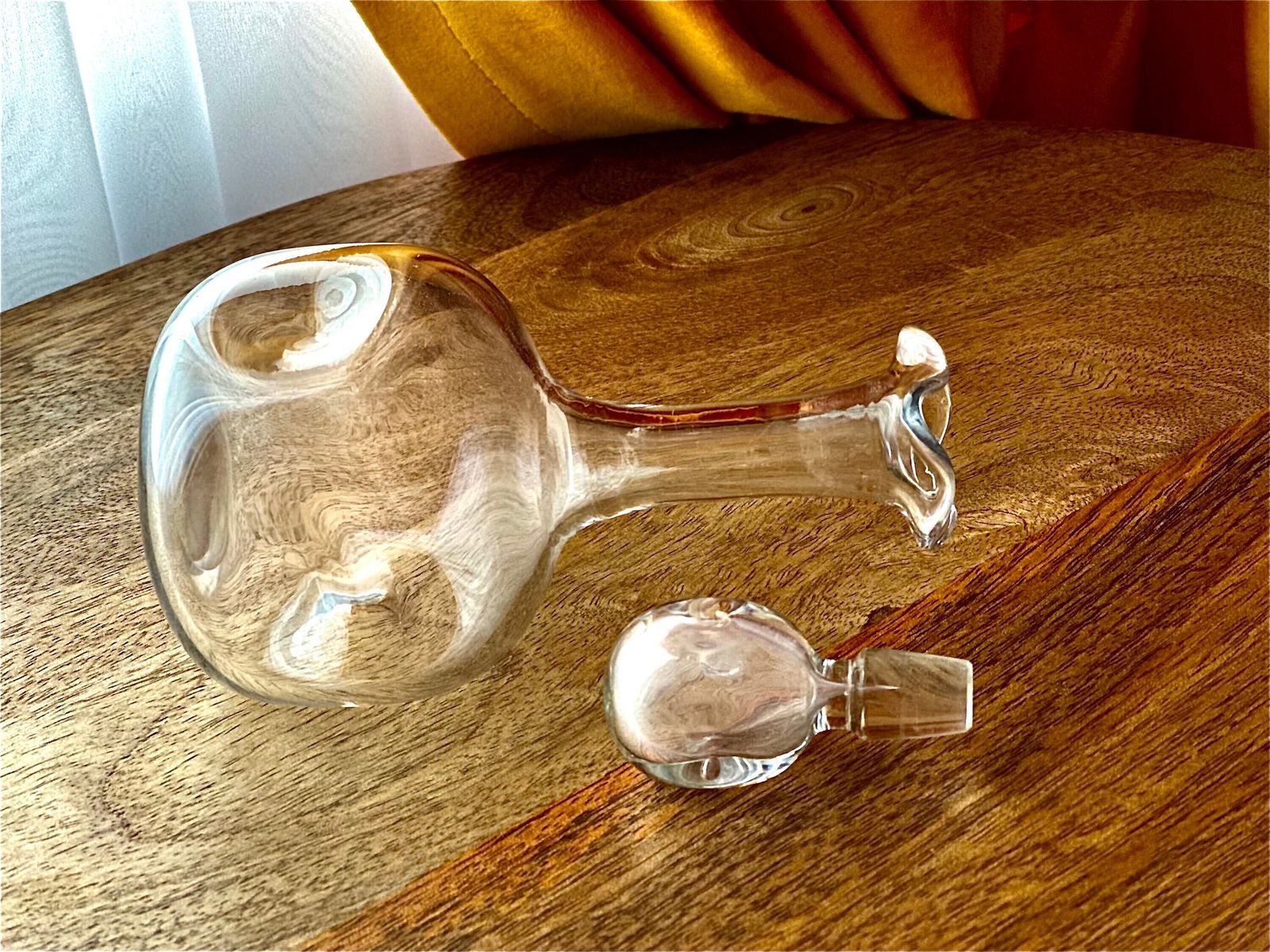 Early 20th Century Art Nouveau Miniature Glass Decanter   Elegant Handblown Design, Vintage Decorative Bottle, 16.5cm Collectible photo Home Decor