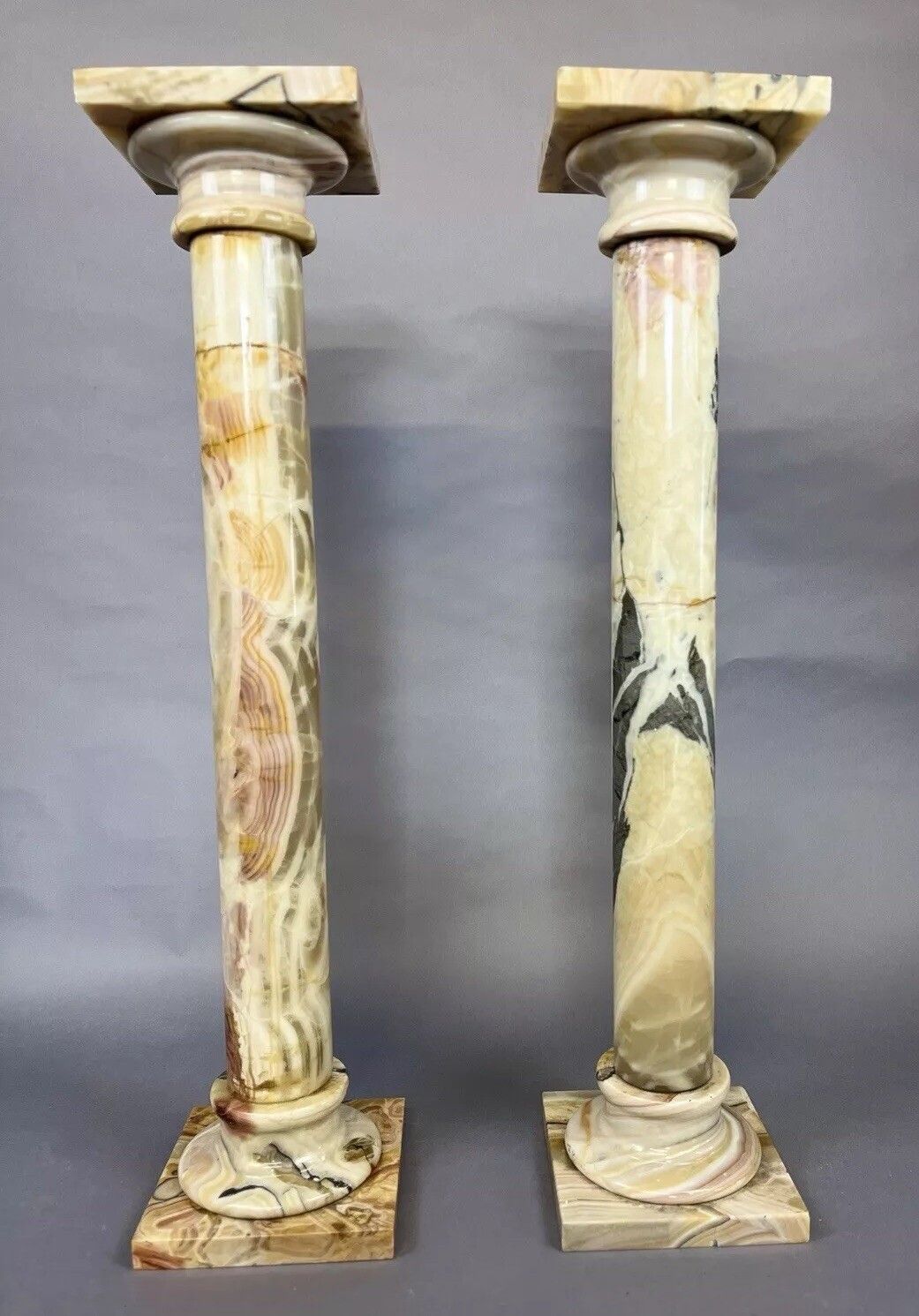 Pair Of Marble Plinths Gallery Display Stand