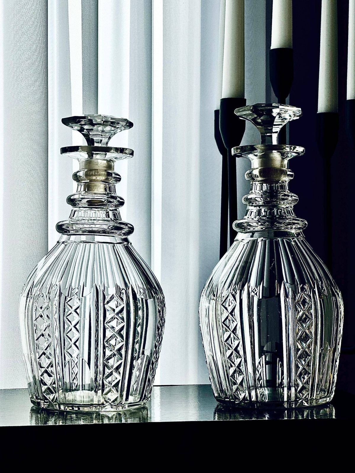 Pair Of Victorian Cut Crystal Decanters  England | Circa 1860–1890