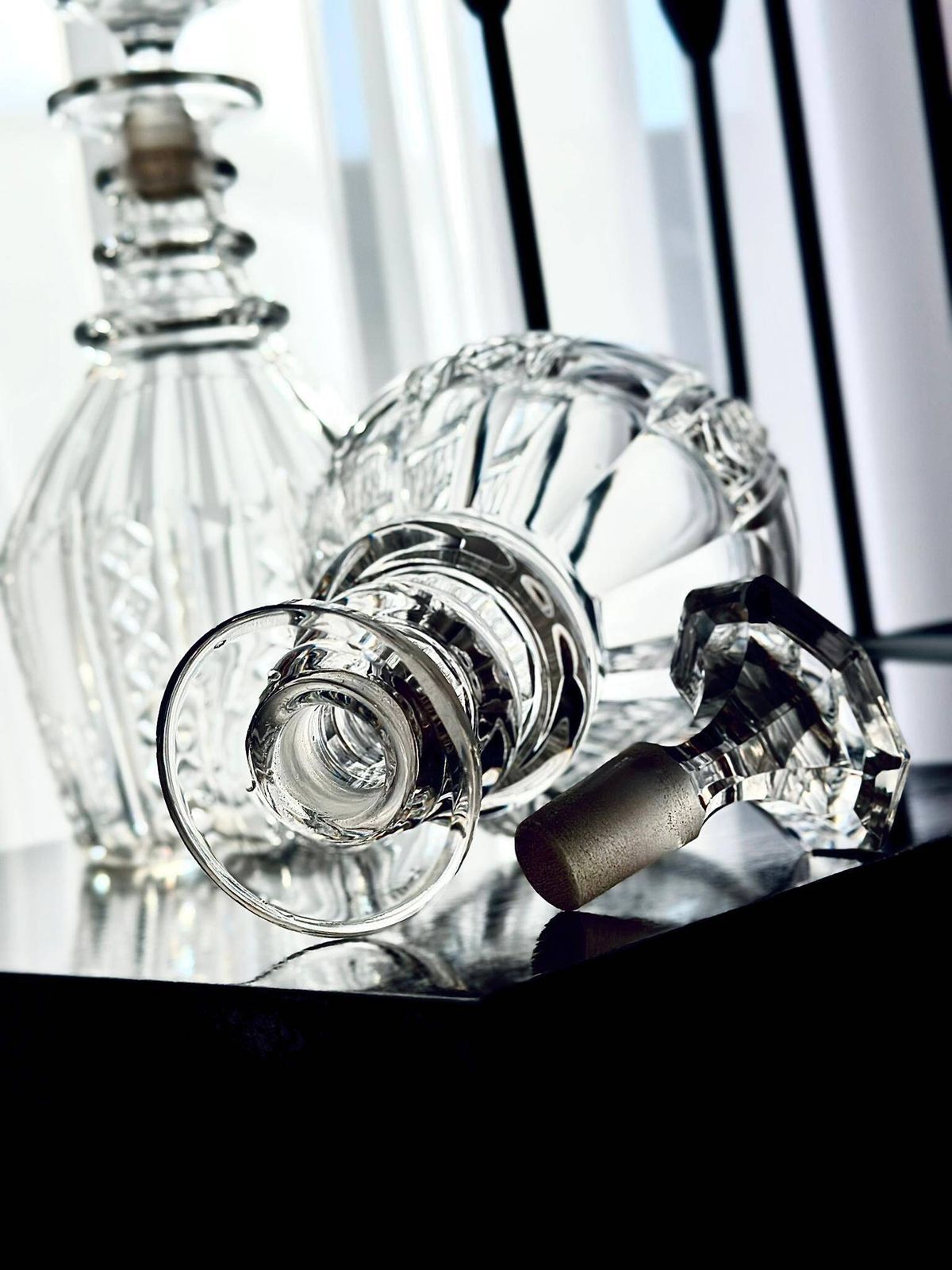 Pair Of Victorian Cut Crystal Decanters  England | Circa 1860–1890 photo vintage