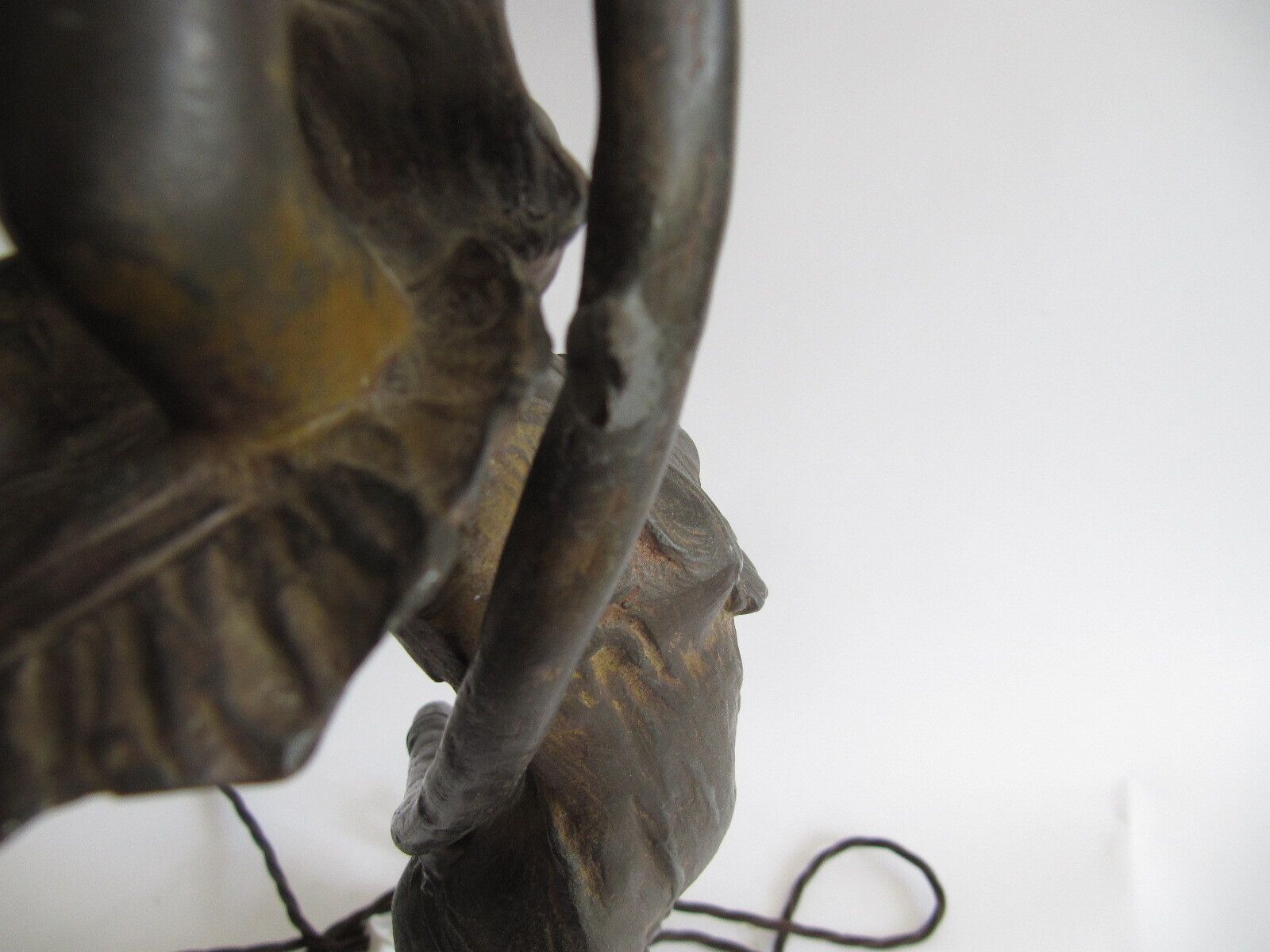 1200.0 Very Rare Stunning Large Art Nouveau Figurine Lady Bronze Lamp photo