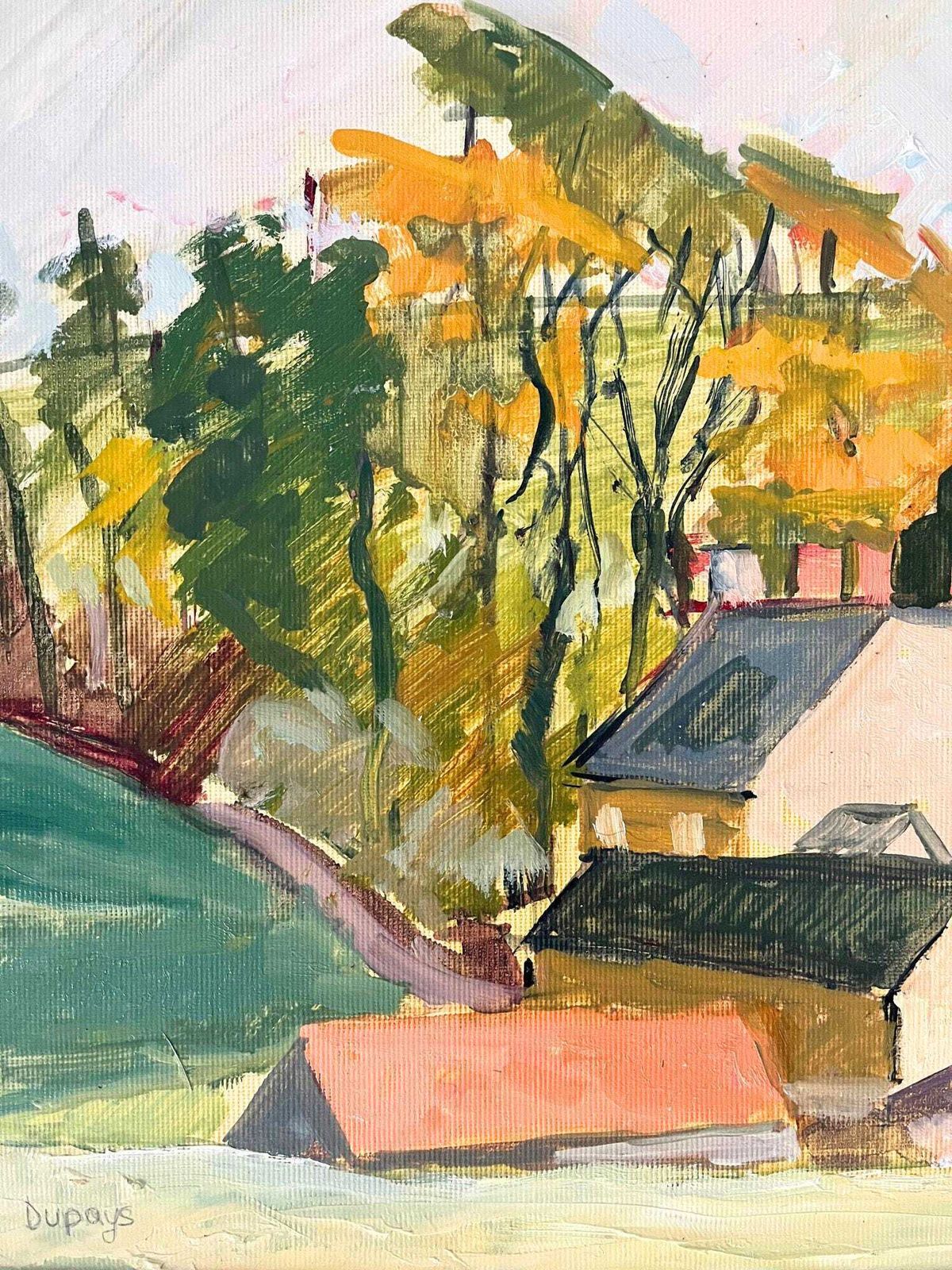 Autumnal Oil Painting Of Somerset Landscape Featuring The Mendip Hills, Original Vintage Art