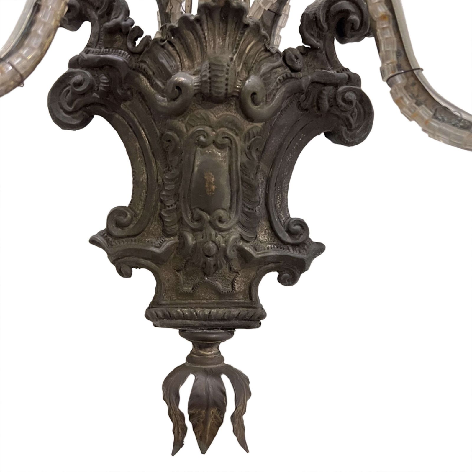 Large Pair Of French Baguès Style Wall Sconces With Flowers & Leaves photo 4250.0