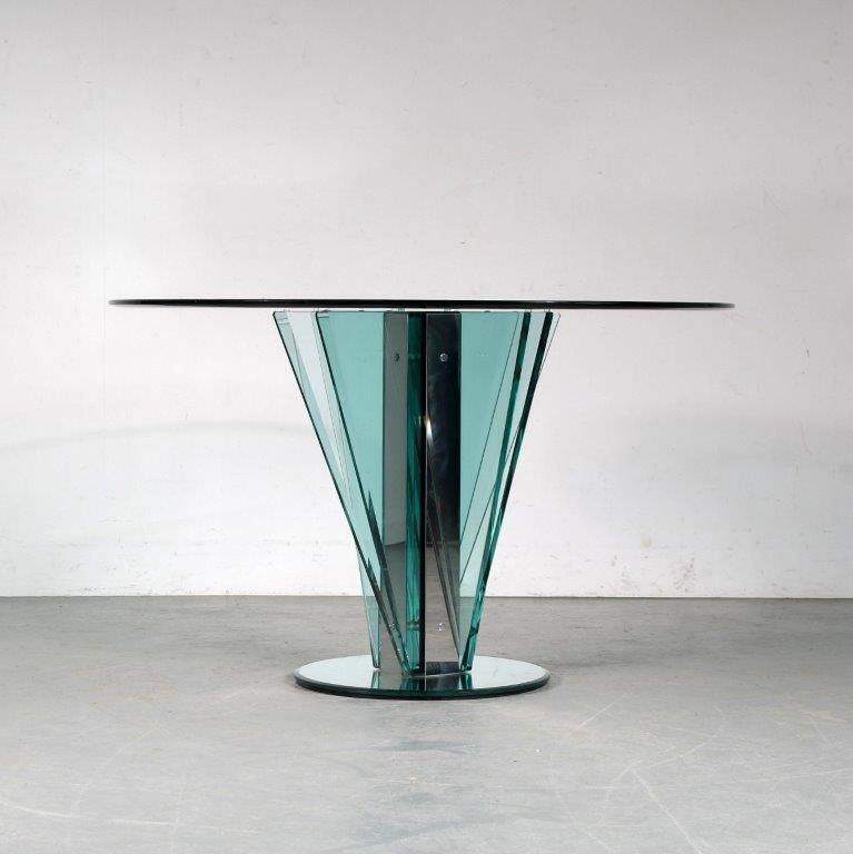 Furniture Nile Glass Table By Galotti And Radice Italy 1970 photo