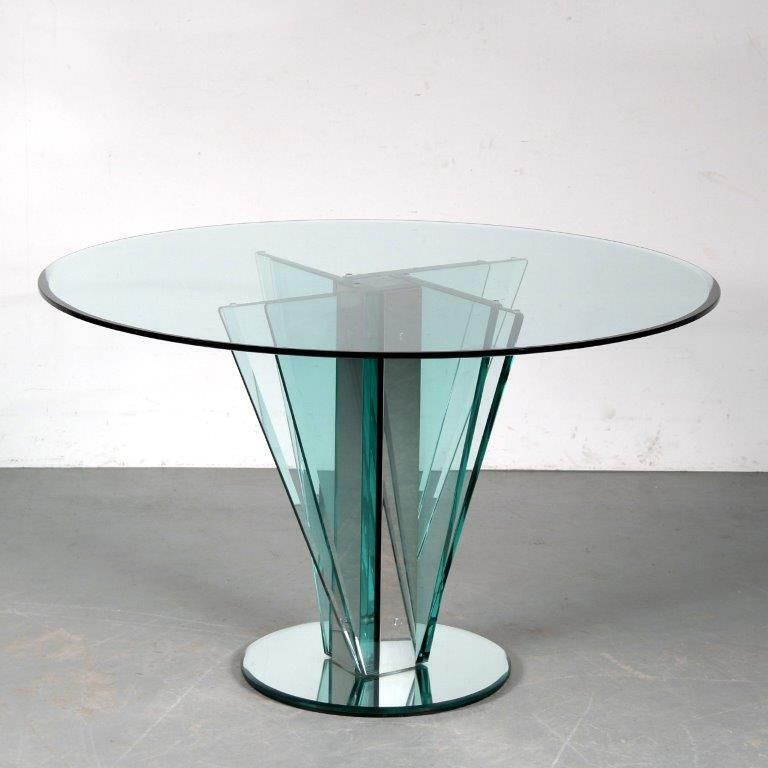 Nile Glass Table By Galotti And Radice Italy 1970