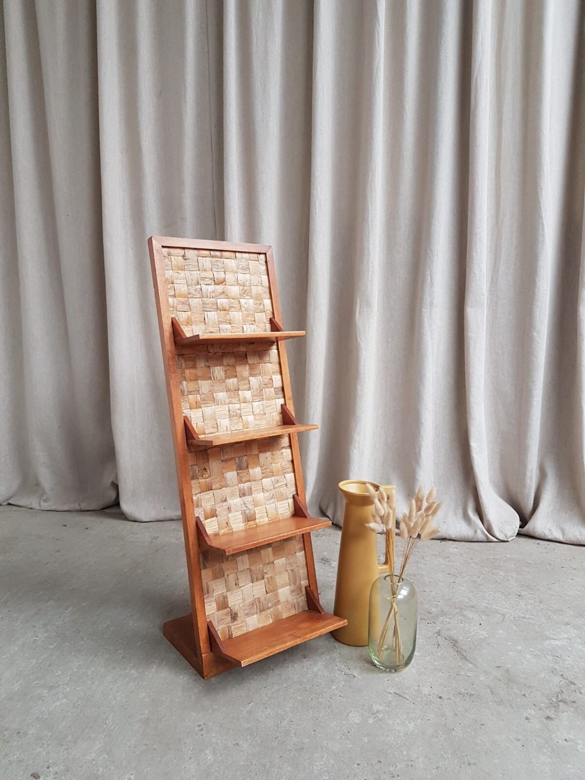 Vtg Mid Century Compact Bookcase Small Shelves Danish Scandi Design Retro R739 photo furniture