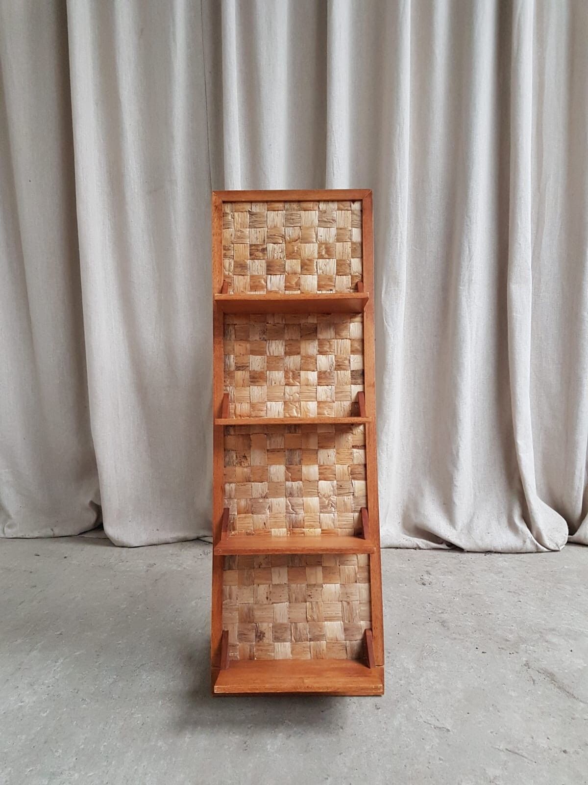 Vtg Mid Century Compact Bookcase Small Shelves Danish Scandi Design Retro R739 photo for sale