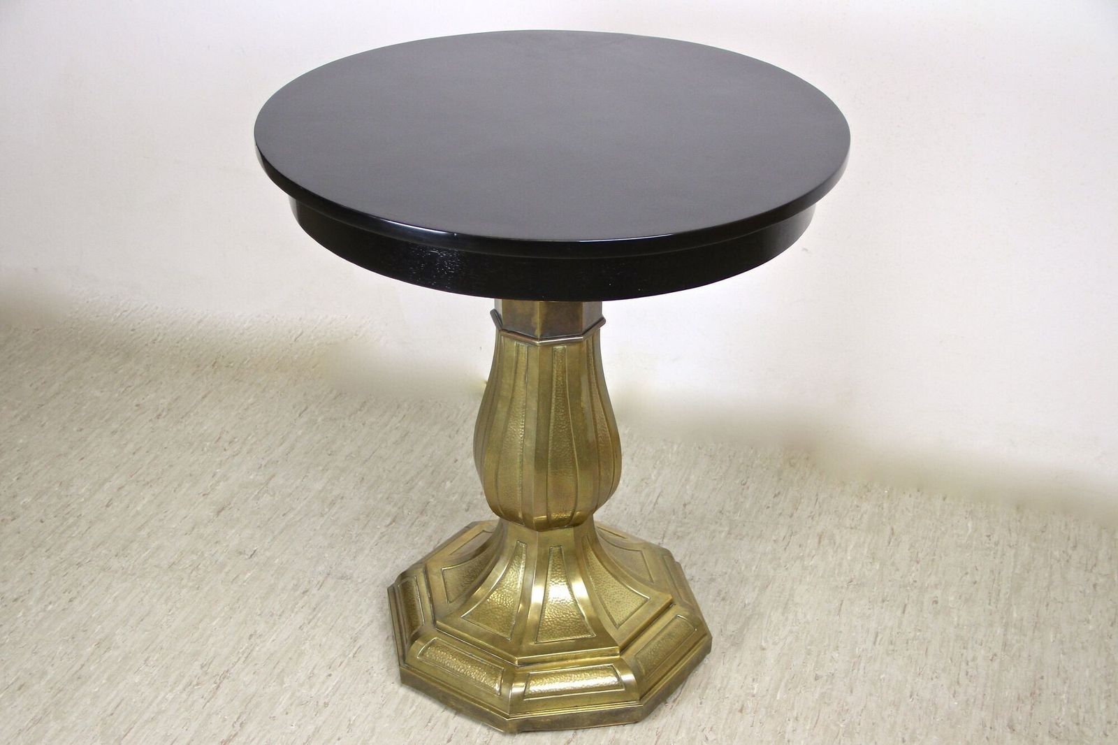 20th Century Art Nouveau Coffee/ Side Table With Brass Base, Austria, Ca. 1910 photo vinterior