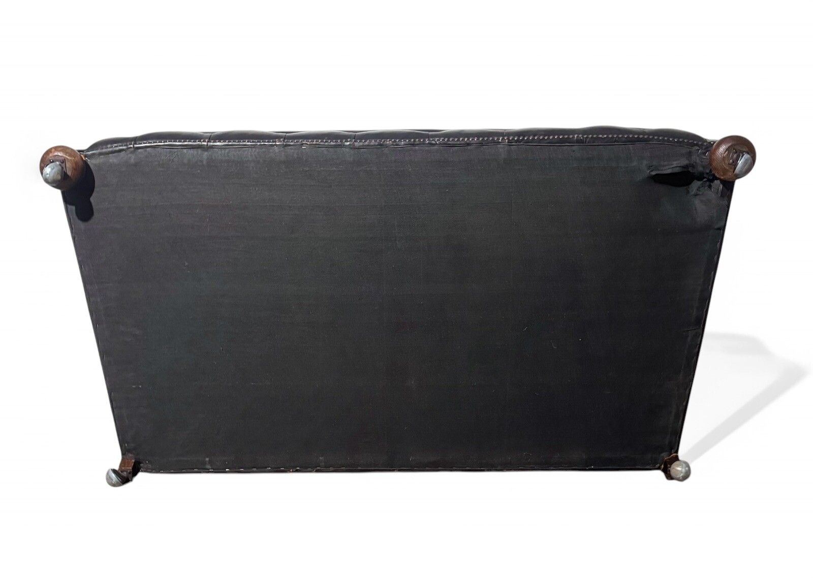 Antique Leather Chesterfield Sofa C1920 Country House  Brown Leather And Suade photo vintage