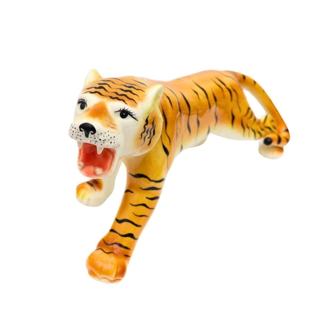 Large Mid Century Ceramic Tigress 13.2 Inches Long Very Good Condition , Mid Century Animal Decor photo furniture