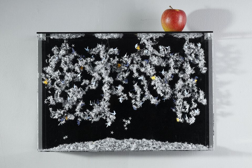 Metal And Paper Creation By Lebanese Artist Nayla Tabet &Quot;The Bird Effect&Quot. photo for sale