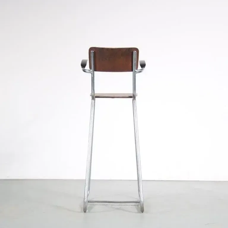 220.0 1950s High Children Chair By Gispen, The Netherlands photo