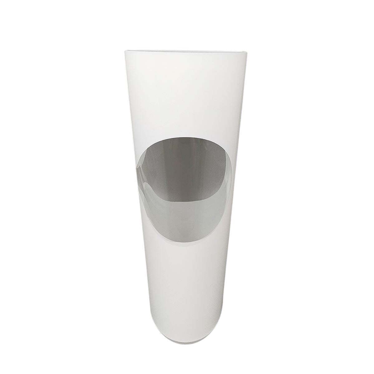 1970s Astonishing White Space Age Vase By Linea Glass. Made In Italy