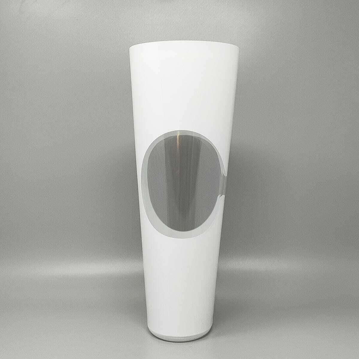 1970s Astonishing White Space Age Vase By Linea Glass. Made In Italy photo Home Decor