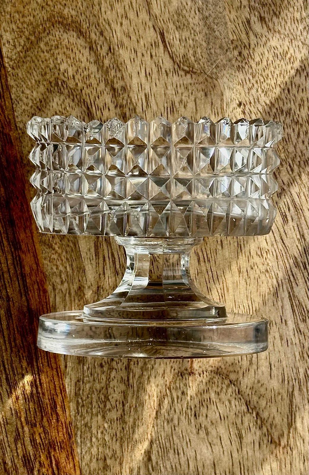 Set Of 2 Antique Glass Master Salt Dishes – Victorian & Georgian (C.1820 1880) photo vintage