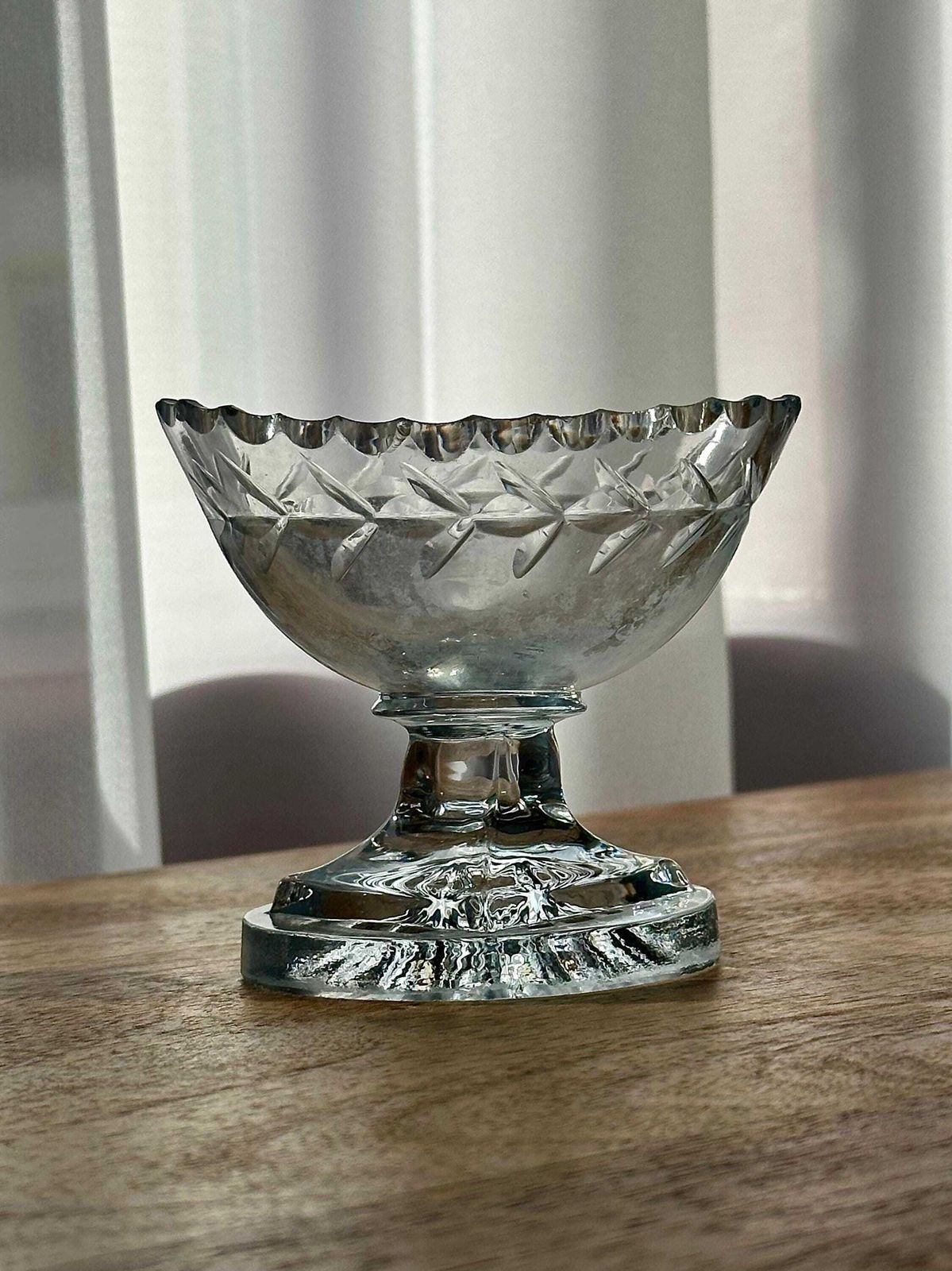 photo furniture Set Of 2 Antique Glass Master Salt Dishes – Victorian & Georgian (C.1820 1880)