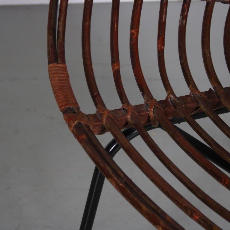1950s Rare Rattan Chair By Rohé, Netherlands photo vintage