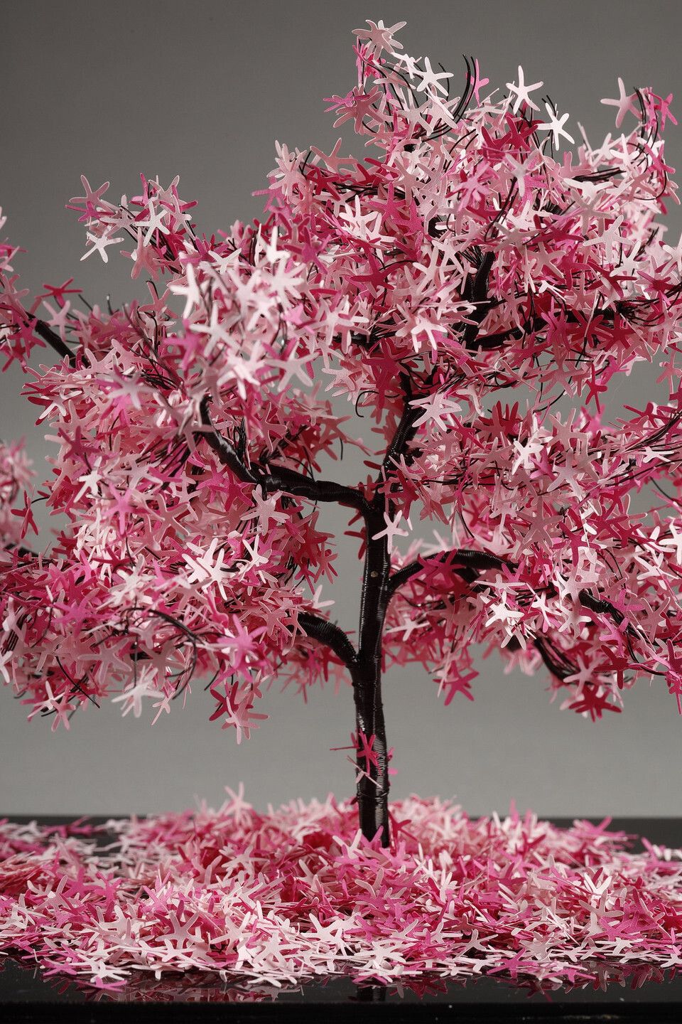 Metal And Paper Creation By Lebanese Artist Nayla Tabet &Quot;The Pink Tree&Quot. photo vintage