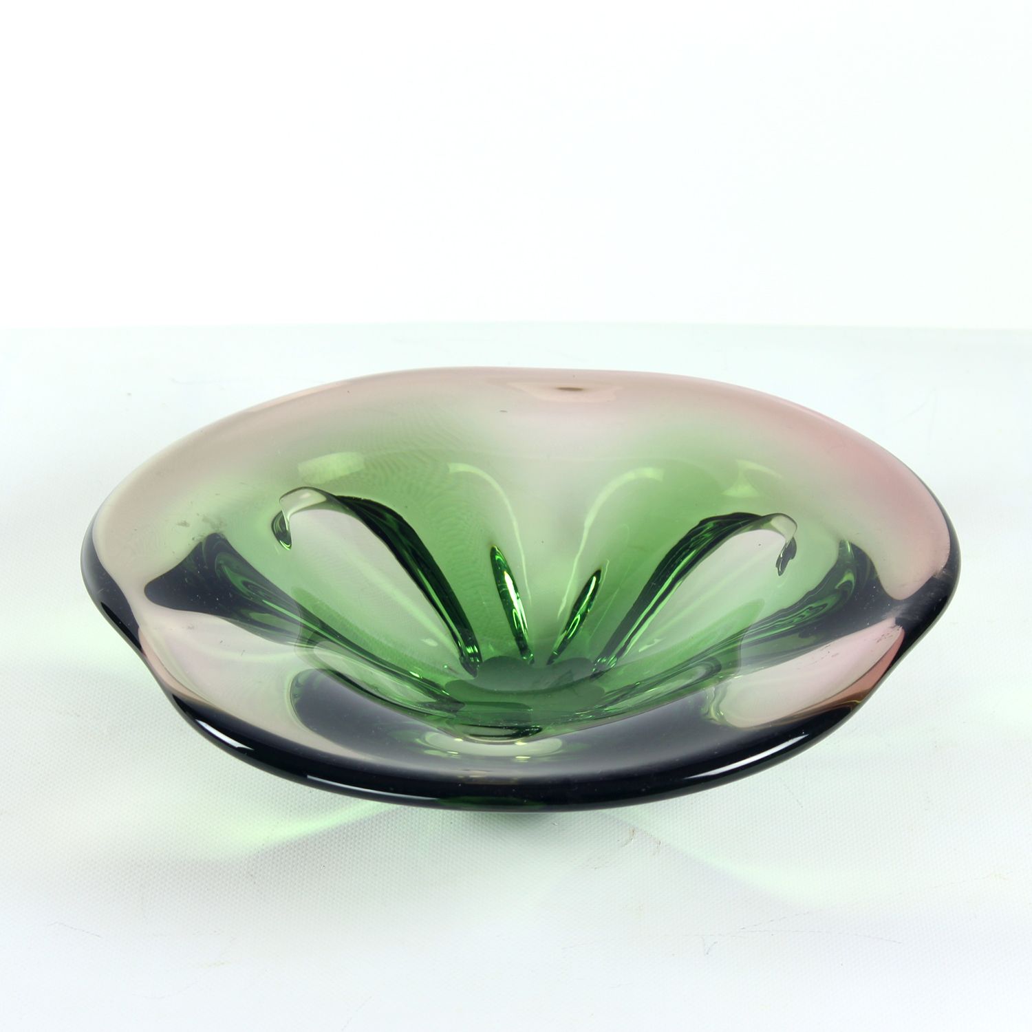 Vintage Art Glass Bowl By Frantisel Zemek For Mstisov Glass Factory, Czechoslovakia 1960s