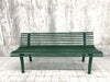 Dark Green Low Backed Wooden Garden Bench photo furniture