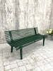 Dark Green Low Backed Wooden Garden Bench photo for sale