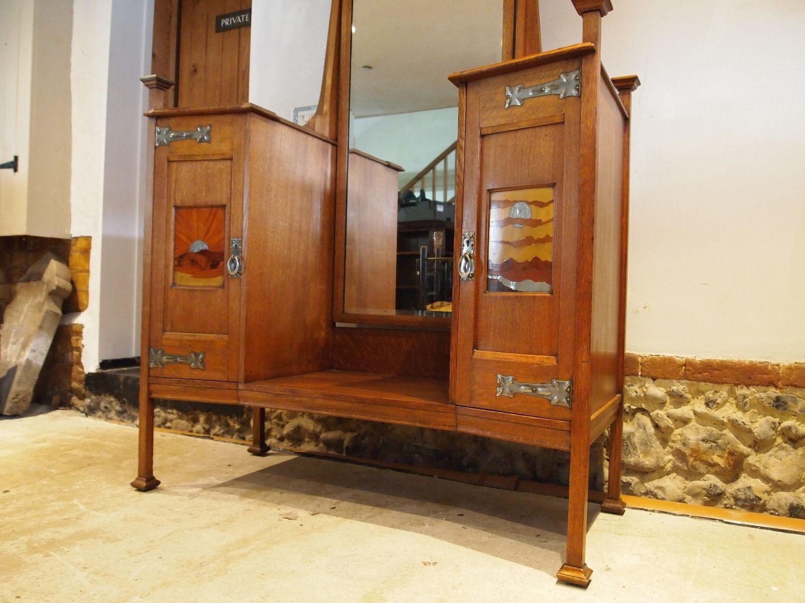 Dressing Table Outstanding Arts & Crafts Oak Manner Of E A Taylor C1900 photo Furniture