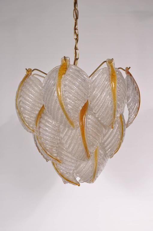 1960s Murano Glass Ceiling Lamp By Mazzega, Italy photo for sale