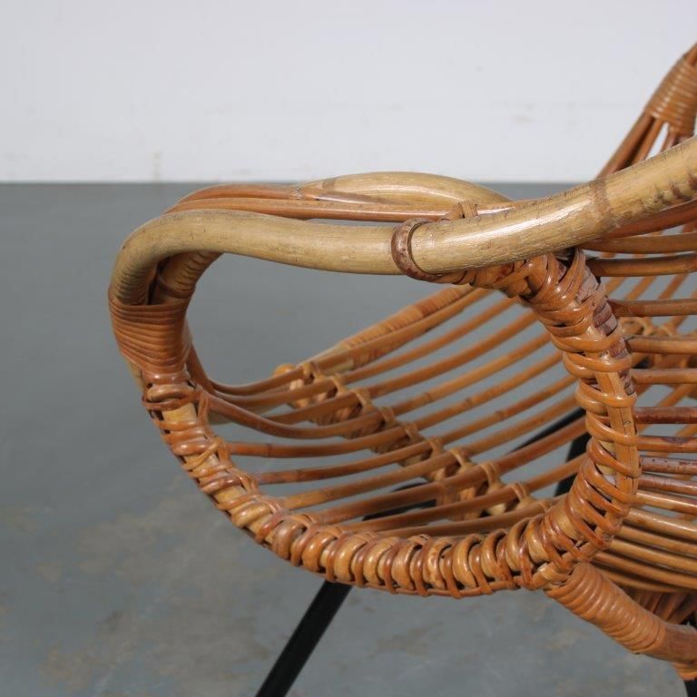 1950s Rare Rattan Easy Chair By Rohé, Netherlands photo 318.0