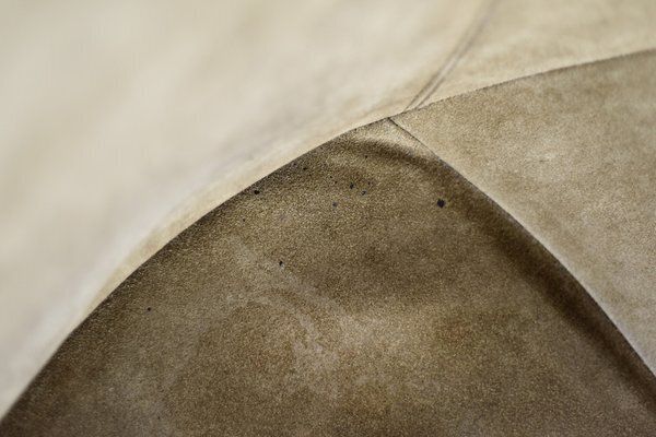 Mid Century Modern German Earthy Green Suede Circle Balloon Chair By Lusch Erzeugnis For Lusch & Co., 1960s photo furniture