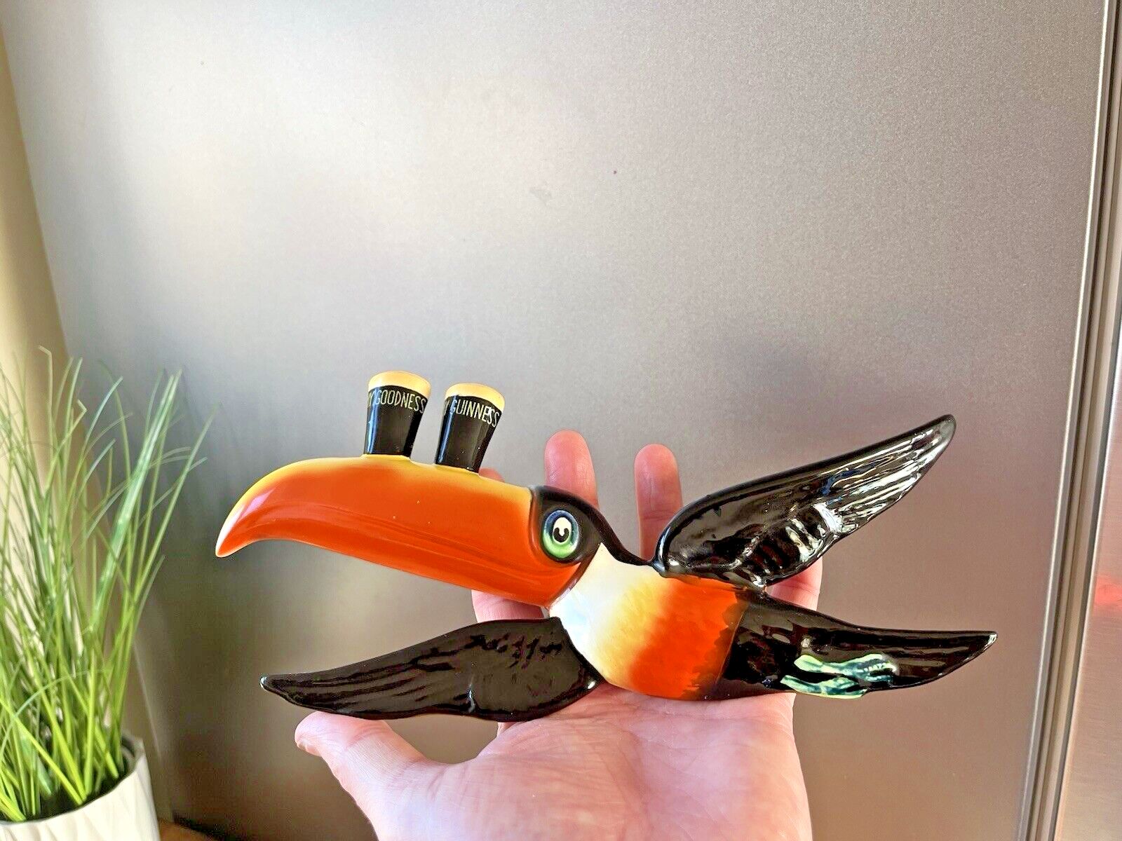 Original 30s Carlton Ware Goodness My Guinness Flying Toucan Wall Plaque Ga 2221