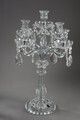 photo furniture Pair Of Glass Candelabras With Crystal Pendants