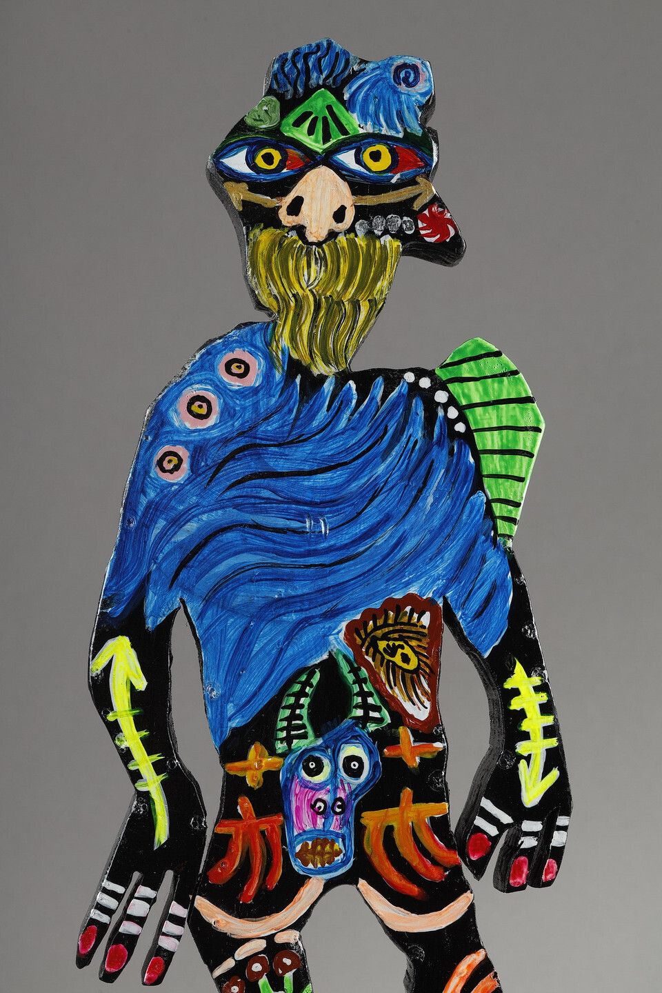 Painted Wood Sculpture, "Djinn" By Mohammad Ariyaei photo furniture