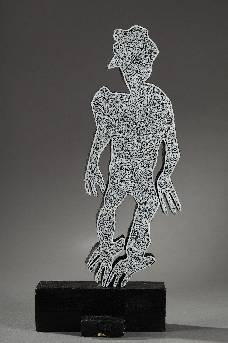 photo for sale Painted Wood Sculpture, "Djinn" By Mohammad Ariyaei