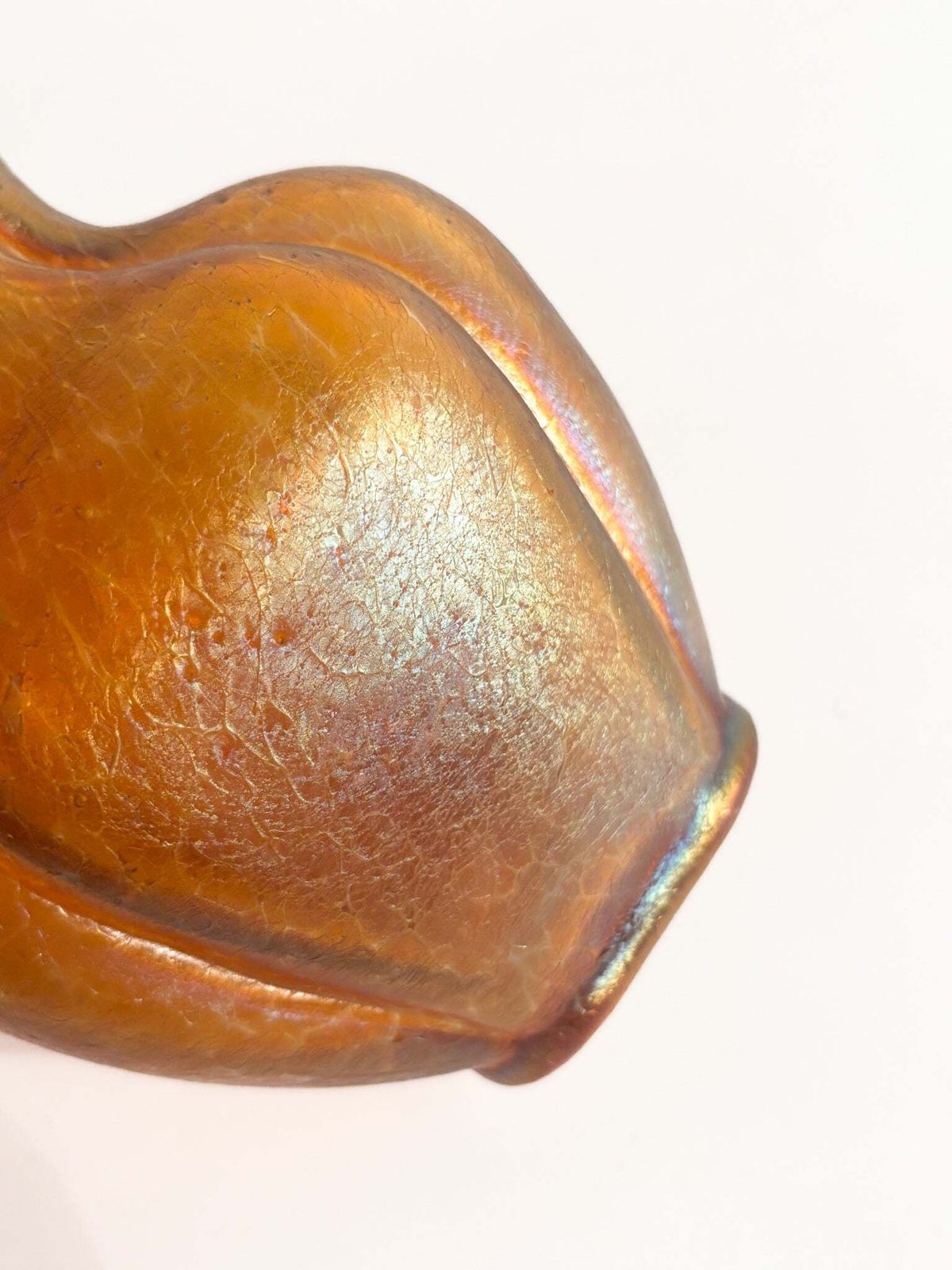 Loetz Glass Vase Pink And Orange Iridescent 1950s photo vinterior
