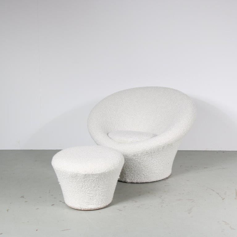 Pierre Paulin “Mushroom” Chair With Stool For Artifort, Netherlands 1960 photo buy