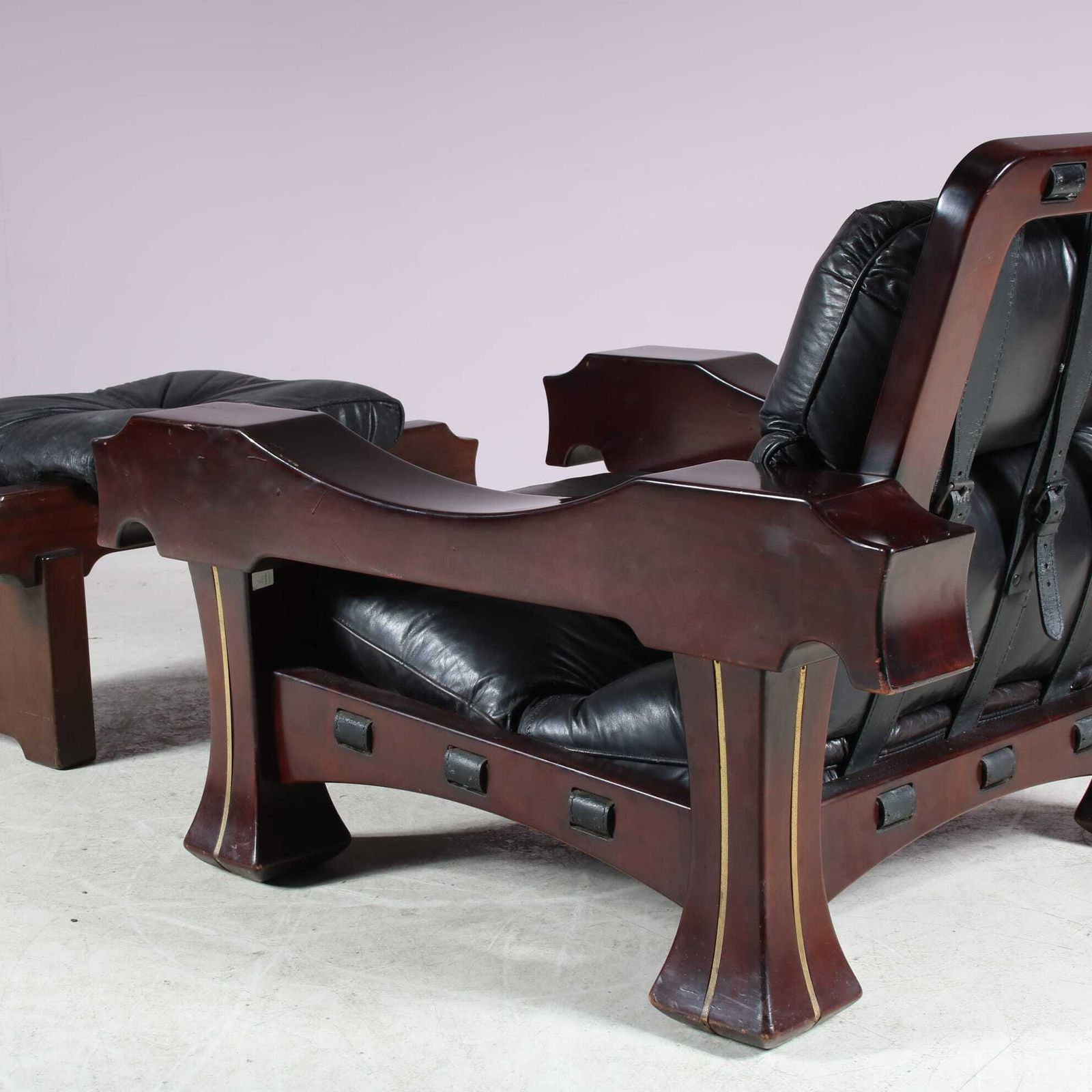 Italian Lounge Chair With Foot Stool By Luciano Frigerio, 1970 photo furniture