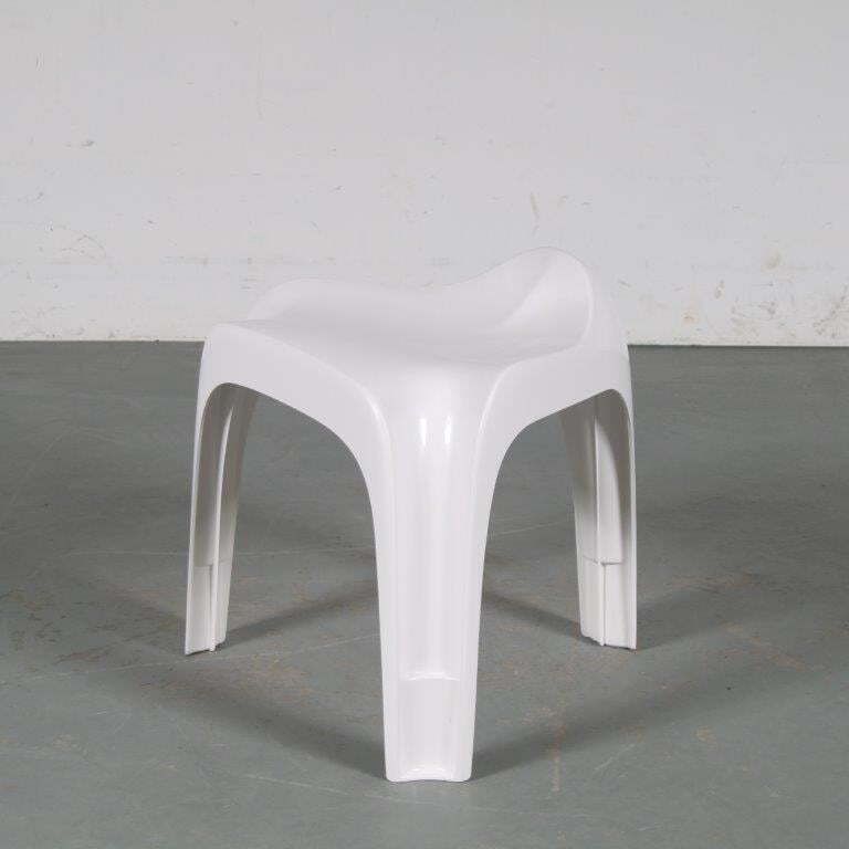 2000s White “Casalino” Stool By Alexander Begge For Casala, Germany – Large Stock! photo furniture