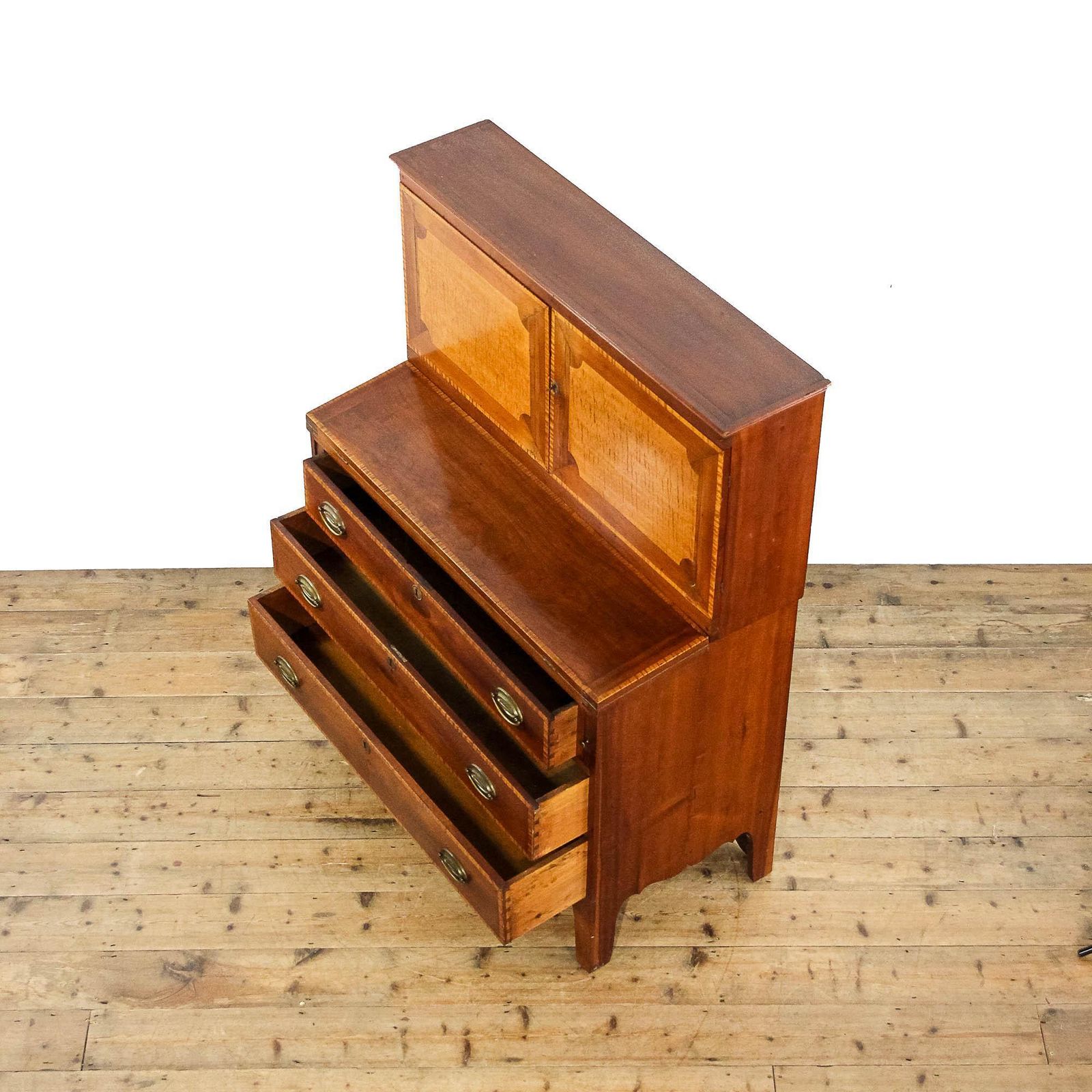 Antique Walnut And Satinwood Writing Cabinet | Antique Bureaux | Antique Furniture | Walnut Furniture | Antique Desks photo for sale