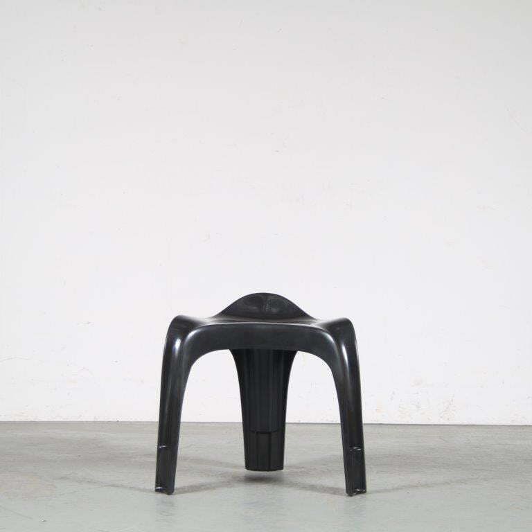 2000s Black “Casalino” Stool By Alexander Begge For Casala, Germany – Large Stock! photo vinterior