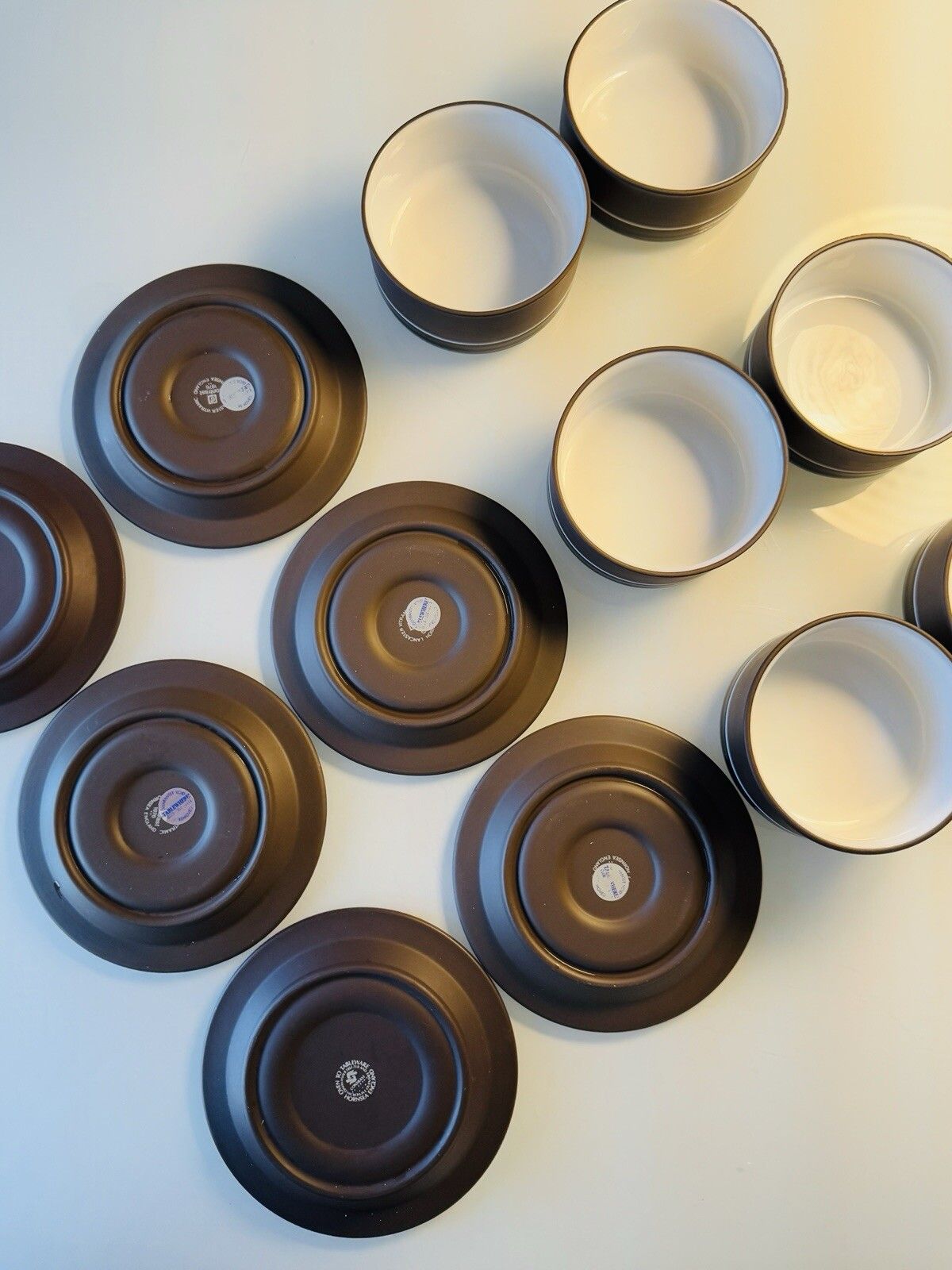 photo buy Set Of 6 Hornsea Contrast Straight Sided Soup Bowls And Saucers