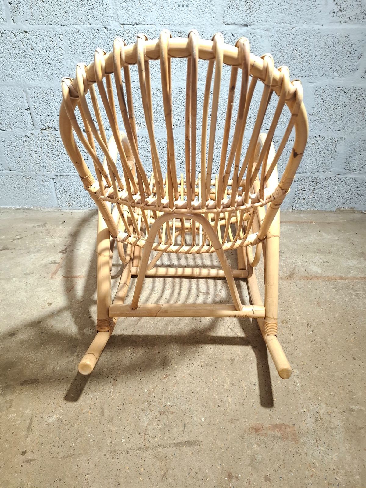 1970s Franco. Albini Bamboo Rocking Chair photo for sale