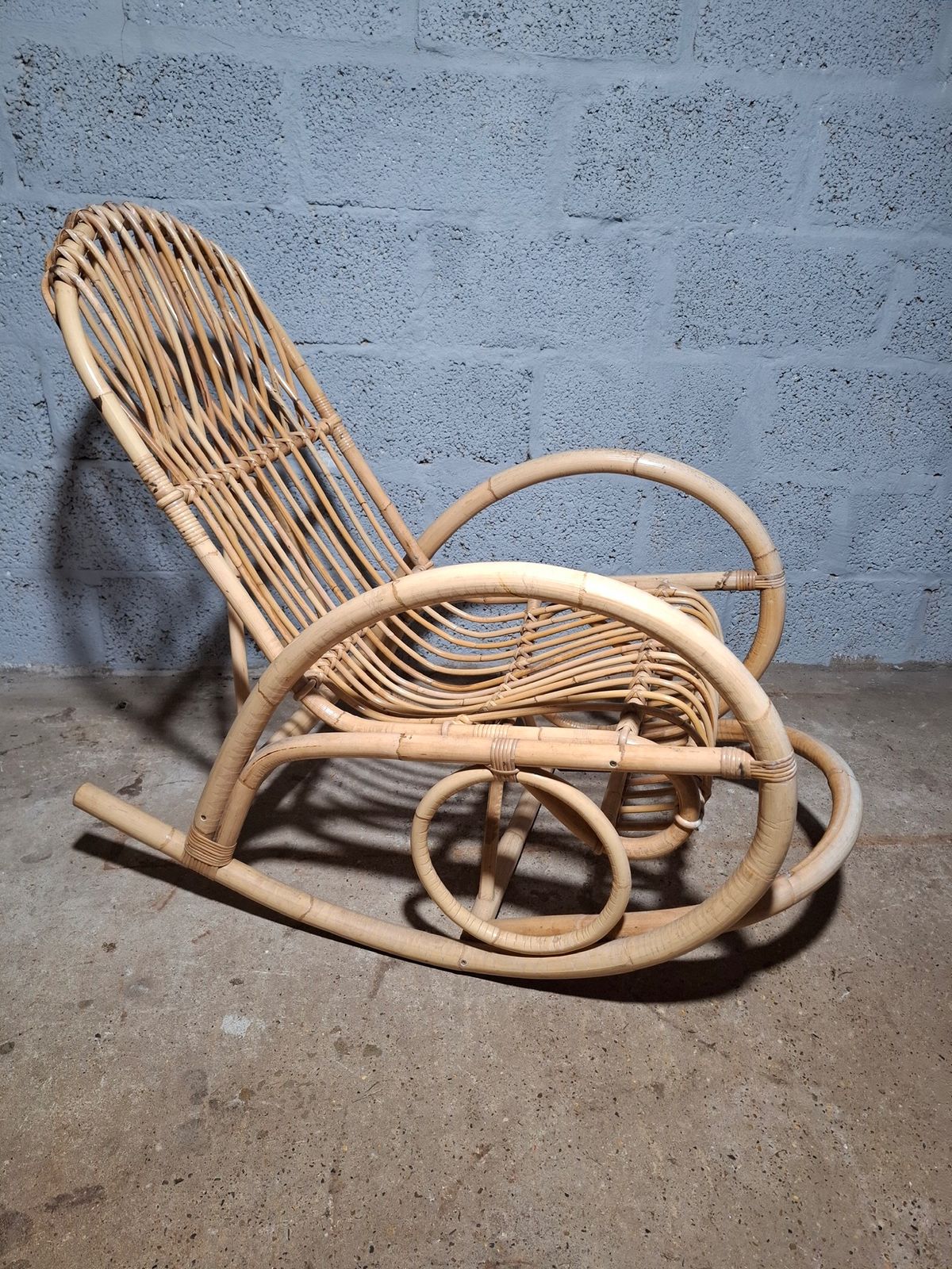 1970s Franco. Albini Bamboo Rocking Chair photo Furniture