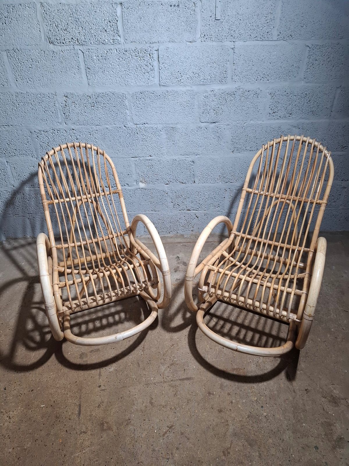 1970s Franco. Albini Bamboo Rocking Chair photo buy